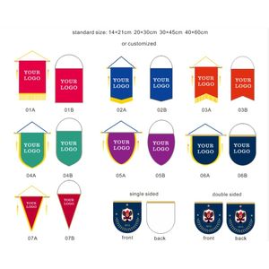 デジタル印刷ミニサッカーペナントバナー二重層吊り下げ旗 スポーツクラブサッカーチーム販促ギフト - Product Image 2