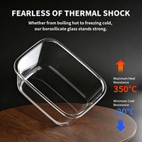 Boîte à lunch en verre avec couvercle en silicone, hermétique et compatible micro-ondes, idéale pour les déjeuners au bureau, vente en gros et commandes personnalisées disponibles