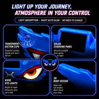 Lumière de fenêtre arrière de voiture Solar Demon Eye, lumière ambiante LED sans fil, capteur de lumière automatique, nouvelle lumière décorative universelle à stroboscope, type C