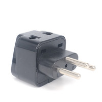 Adaptor Perjalanan Universal 10A 2 Stopkontak Tipe-J Konektor 110-250V Grounding CE untuk Hitam Putih ABS+Tembaga