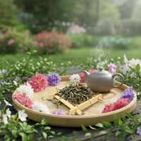 Thé vert au jasmin avec des fleurs de jasmin fraîches en sachet, emballage de 20-25 kg par sac