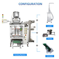 Machine d'emballage de liquides pour savon liquide, ketchup, sauce soja, huile de cuisson, sauce chili, mayonnaise, scellage 4 côtés, 6 lignes