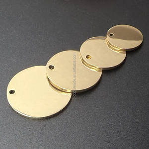 光纤激光雕刻用无电镀黄铜材料圆盘抛光镜面黄铜标签 - Product Image 1