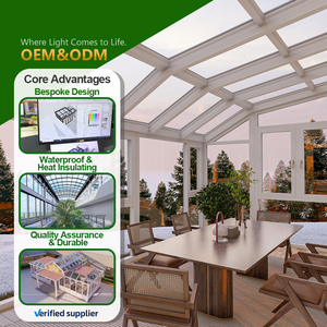 Yeyon 2026 OEM - Solárium Resistente a Huracanes para Patio Trasero, 4 Estaciones, Color Blanco, Duradero, Residencial, para Exteriores, Invernadero de Vidrio - Product Image 1