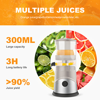 Exprimidor de Naranjas y Cítricos Inalámbrico de Bajo Ruido con Interfaz de Carga USB para el Hogar, Nuevo Diseño