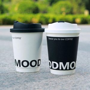 Vasos de Papel Desechables para Café con Logotipo Impreso Personalizado, Vaso de Papel Kraft de Doble Pared con Tapas para Bebidas Frías o Calientes - Product Image 2