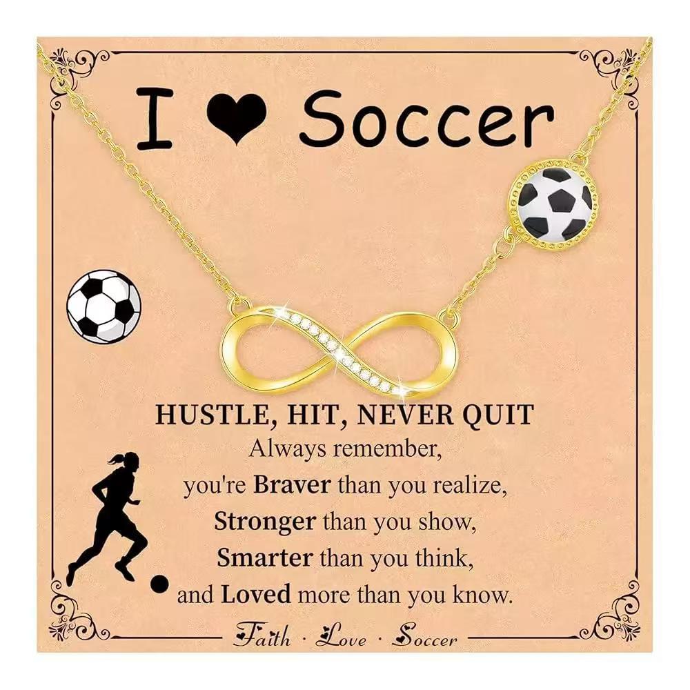 Collier de football en cuivre et or zircon 8 mots