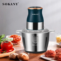 Mesin Pencacah SOKANY Stainless Steel Elektrik 7013 1010l, Penggiling Daging Chopper Prosesor Makanan