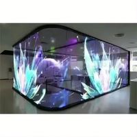 Écran d'affichage numérique LED 3D transparent et flexible P16 pour affichage numérique en extérieur, centre commercial, aéroport, publicité, magasin de détail