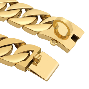 Collar de cadena de lujo para perros grandes, resistente, color dorado, de acero inoxidable, para entrenamiento de mascotas. - Product Image 4