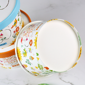 บรรจุภัณฑ์ไอศกรีมแบบถ้วยกระดาษพร้อมฝาปิด สำหรับใส่ซุปหรือไอศกรีม ขนาดพินท์  สามารถนำไปย่อยสลายได้  ผลิตตามสั่ง  ได้รับการรับรองมาตรฐานสำหรับอาหาร - Product Image 2