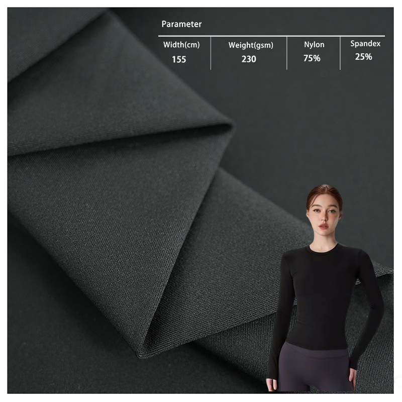 Solid Color Breathable Nylon Spandex Four-way Stretch Knit Fabric for Sports Yoga Outdoor Dress Lingerie Clothing Girls