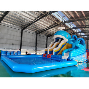 Thương mại sân sau <span class=keywords><strong>Inflatable</strong></span> nhảy Bouncer Lớn cá voi công viên nước trượt nước <span class=keywords><strong>Inflatable</strong></span> công viên nước trượt với hồ bơi khổng lồ - Product Image 4