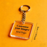 Porte-clés en acrylique personnalisé avec logo, badge scolaire, code QR, porte-clés transparent personnalisé, cadeau promotionnel en gros