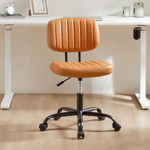 Anji cómodo cojín grueso diseño Flexible blanco altura ajustable sin brazos 360 giratorio <span class=keywords><strong>PC</strong></span> <span class=keywords><strong>Silla</strong></span> de <span class=keywords><strong>escritorio</strong></span> de oficina para espacio pequeño - Product Image 2