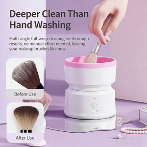 Hot Selling <b>Electric</b> Makeup Brush Cleaner Automatic Brush Washer Rechargeable Lazy Quick Dry Beauty Tool <b>Kit</b> Customized - Product Image 2