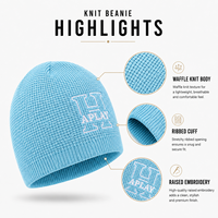 Gorro de Invierno Térmico Personalizado con Logotipo Bordado, Gorro de Punto Tipo Waffle, Gorro de Calle para Hombre y Mujer