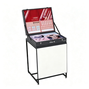 Black Metal Frame Floor Display Rack Combined Makeup Sample Tester Display Counter - Product Image 2