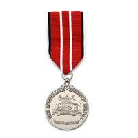 Médaillon souvenir en émail 3d en métal vierge personnalisé médaille commémorative de récompense d'honneur avec barre de ruban