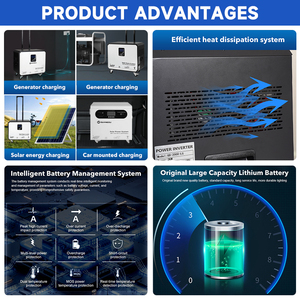 Good Quality Outdoor Household Efficient Heat Dissipation A+ LifeP04 <strong>Battery</strong> 2000W Portable Solar Energy Storage System - Product Image 2