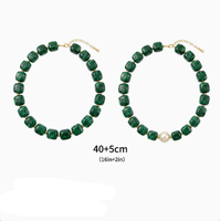 Collar de Resina Colorido para Mujer a Bajo Precio, con Diseño de Bloques de Color y Patrón de Mármol, Ideal para Vacaciones de Verano en la Playa
