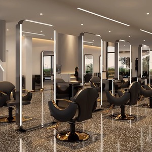 Espejo de <span class=keywords><strong>Barber</strong></span>ía de Pie de Alta Calidad al por Mayor de Fábrica, Espejo de Vidrio LED de Doble Cara Moderno y Sencillo para Salón y <span class=keywords><strong>Barber</strong></span>ía - Product Image 3