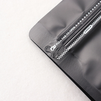 Sac à café personnalisé imprimé noir mat à fond plat avec valve et fermeture éclair refermable
