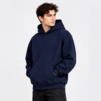 Sweat à capuche en polaire uni pour homme – Sweat-shirt à capuche avec poche kangourou de couleur unie