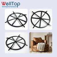WELLTOP Promotion Chaise de canapé pivotante à 360 degrés, base ronde noire, mécanisme de canapé rotatif, support pivotant pour meubles, cadre métallique