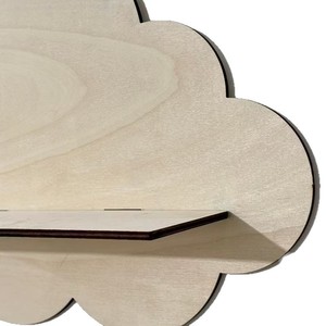 Wooden Cloud Wall <b>Shelf</b> With <b>Hooks</b> For Keys Storage And Decoration Living Room Multipurpose Wall Mounted Type - Product Image 5