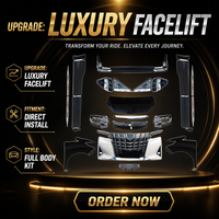 Kit carrosserie complet (pare-chocs avant et arrière) pour Alphard Vellfire 2008-2014, édition luxe 2022, avec coffret en bois, sans modification de la carrosserie