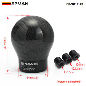 Pommeau de levier de vitesse en aluminium EPMAN en fibre de carbone véritable pour Honda VW BMW EP-SK1717S - Product Image 2