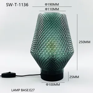 Lampu meja kaca, hiasan rumah ruang tamu Nordik sederhana minimalis Modern