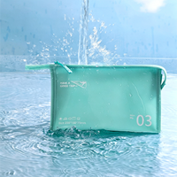 Ensemble de trousses de toilette transparentes en PVC avec logo personnalisé, sac à maquillage pour voyage, trousse de toilette avec fermeture éclair, couleurs assorties