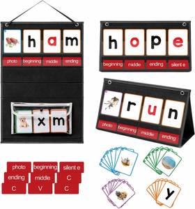 Classroom Desktop Pocket Chart CVC Word <b>Builder</b>, Kids Phonics Learning Toy for Preschool Learn Reading CVC CVCC CCVC Words - Product Image 2