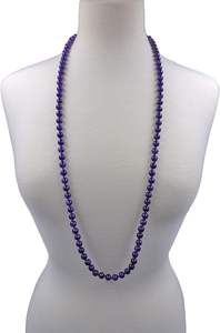 Collana Lunga MGR <span class=keywords><strong>MY</strong></span> GEMS ROCK da 36 Pollici con Perle di Ametista e Rame Lucidate da 7-8MM, Stile Sportivo Infinito per Donne - Product Image 2