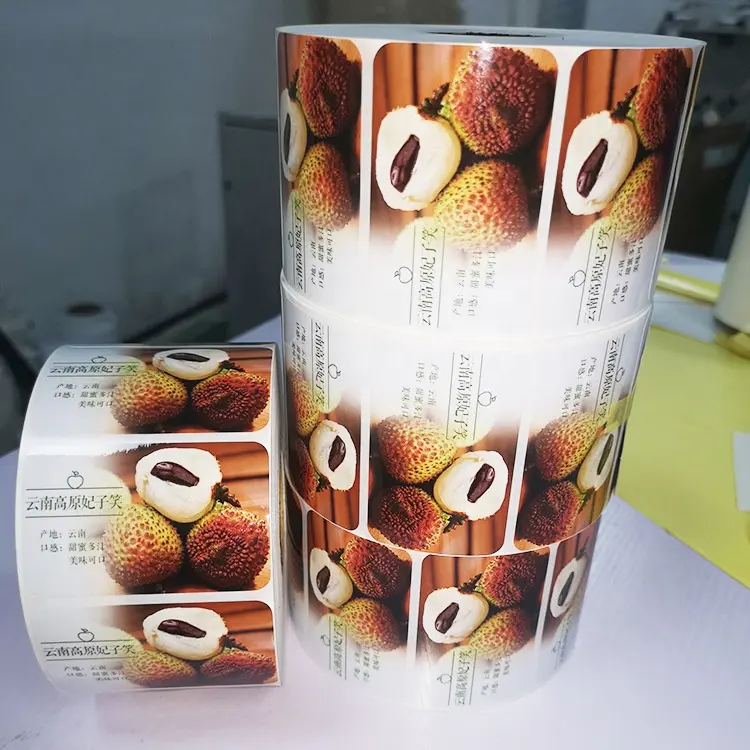 풀 컬러 디지털 인쇄 최고의 판매 스티커 롤 인쇄 식품 음료 과일