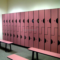 AOGAO Vestiaire de centre de fitness personnalisé, casier 12 portes en HPL avec cadre en aluminium et banc, installation au sol/mur