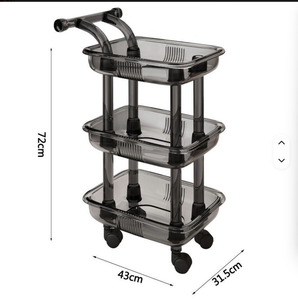 Wholesale Original Equipment Manufacturer Hair Stylist Salon Removable Cart Black Acrylic Storage Barber <b>Trolley</b> - Product Image 1