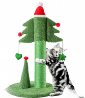 SunCharm Nouveau Design Personnalisé Série Noël Arbre à Gratter pour Chat en Bois de Sisal avec Cadre Patte de Chat, Hauteur Réglable et Résistant à l'Usure