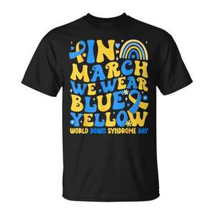 En mars, nous portons du bleu et du jaune pour la Journée mondiale de la syndrome de Down - T-shirt - Product Image 1