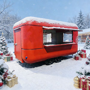 Carrito Móvil de Acero Inoxidable Rojo Neón de 4 Ruedas con Interior Vacío para Helados y Comida Rápida en Eventos Pop-Up - Product Image 2