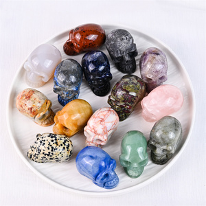 Giá Bán buôn tinh thể chạm khắc chữa bệnh đá <span class=keywords><strong>2</strong></span> inch hỗn hợp hộp sọ Rose Quartz cho trang trí quà tặng - Product Image 3