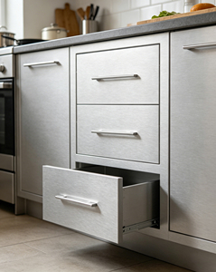 Armadio da <span class=keywords><strong>Cucina</strong></span> Speciale in Acciaio Inossidabile con Tre Cassetti, Montaggio a Parete per Uso Interno/Esterno, Facile da Aprire e Chiudere - Product Image 2