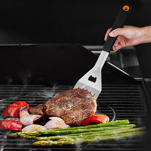 Juego de Barbacoa Profesional FYBQ de 3 Piezas de Acero Inoxidable, Accesorios para Parrilla al Aire Libre, Pinzas de Madera Resistentes al Calor, <span class=keywords><strong>Cuchillos</strong></span>, Herramientas de Limpieza - Product Image 3