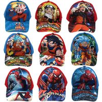Gorra de Béisbol de 6 Paneles con Estampado de Anime para Niños, 100% Poliéster, para las Cuatro Estaciones, para Niños