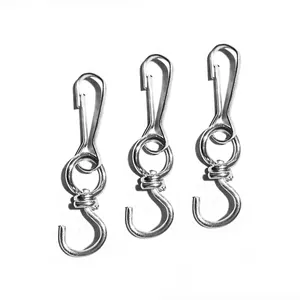 Heavy duty metal snap hooks curtain stick accessories baton metal swivel snap hook clip buckle