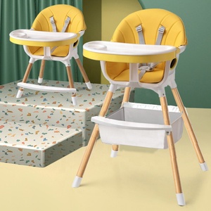 Chaise haute pour bébé en bois et plastique, réglable en <span class=keywords><strong>hauteur</strong></span>, nouveau design, prix d'usine - Product Image 3