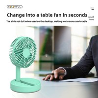 Mini ventilateur de table pliable USB rechargeable à 3 vitesses, portable, mignon, relaxant, idéal comme cadeau
