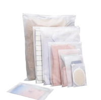Logo personnalisé Eva Pvc Cpe PE Vêtements Sacs à fermeture éclair Vêtements en plastique transparent à fermeture éclair Poly Sacs givrés avec poignée